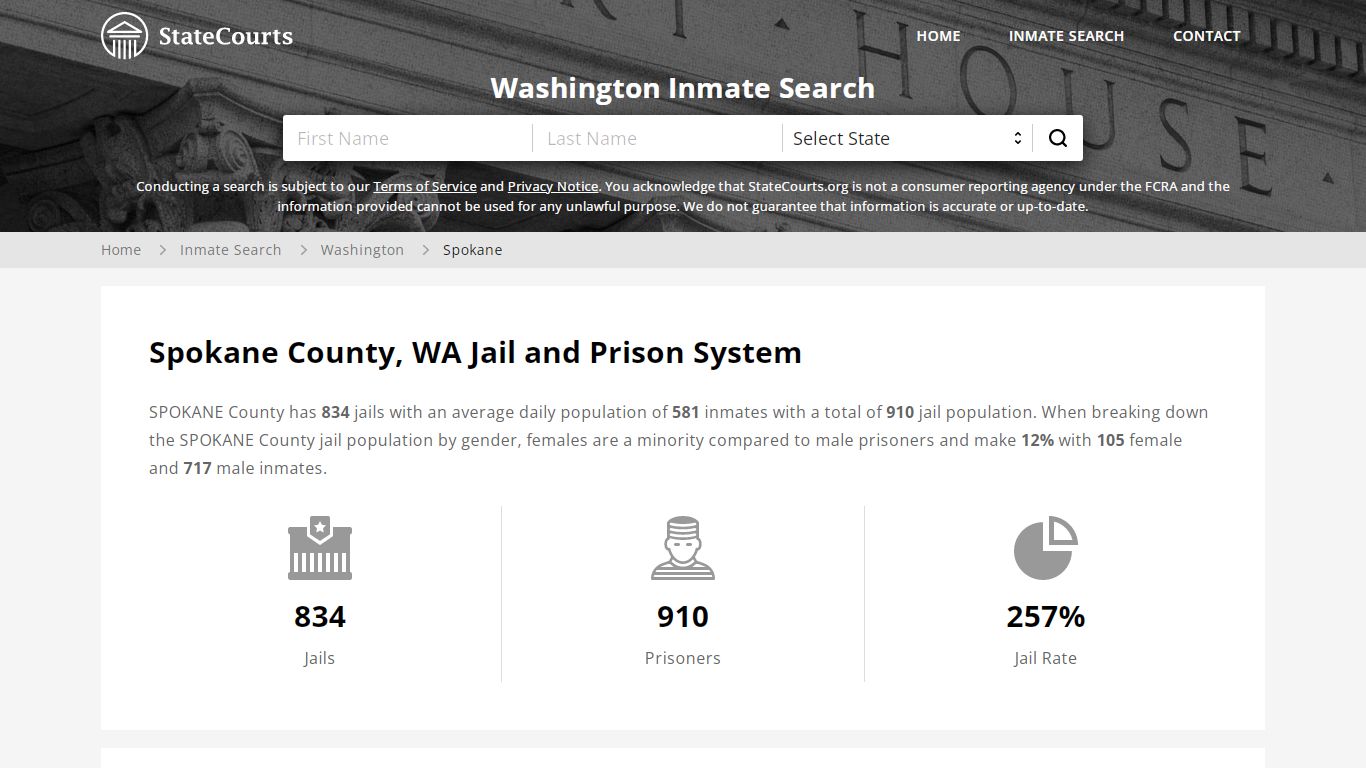 Spokane County, WA Inmate Search - StateCourts